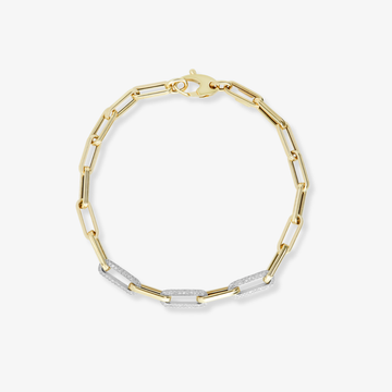 Triple Diamond Link Paperclip Bracelet