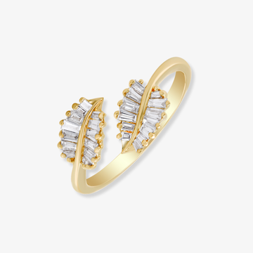 Open Double Leaf Ring Yellow Gold