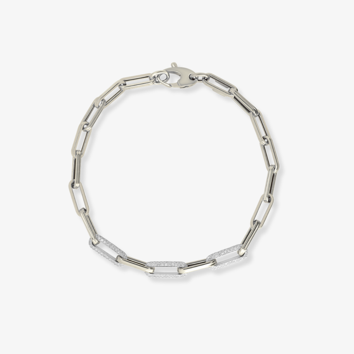 Triple Diamond Link Paperclip Bracelet