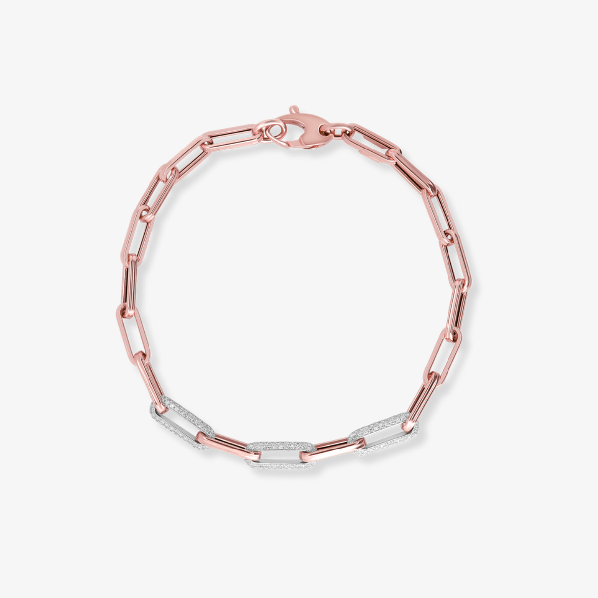 Triple Diamond Link Paperclip Bracelet