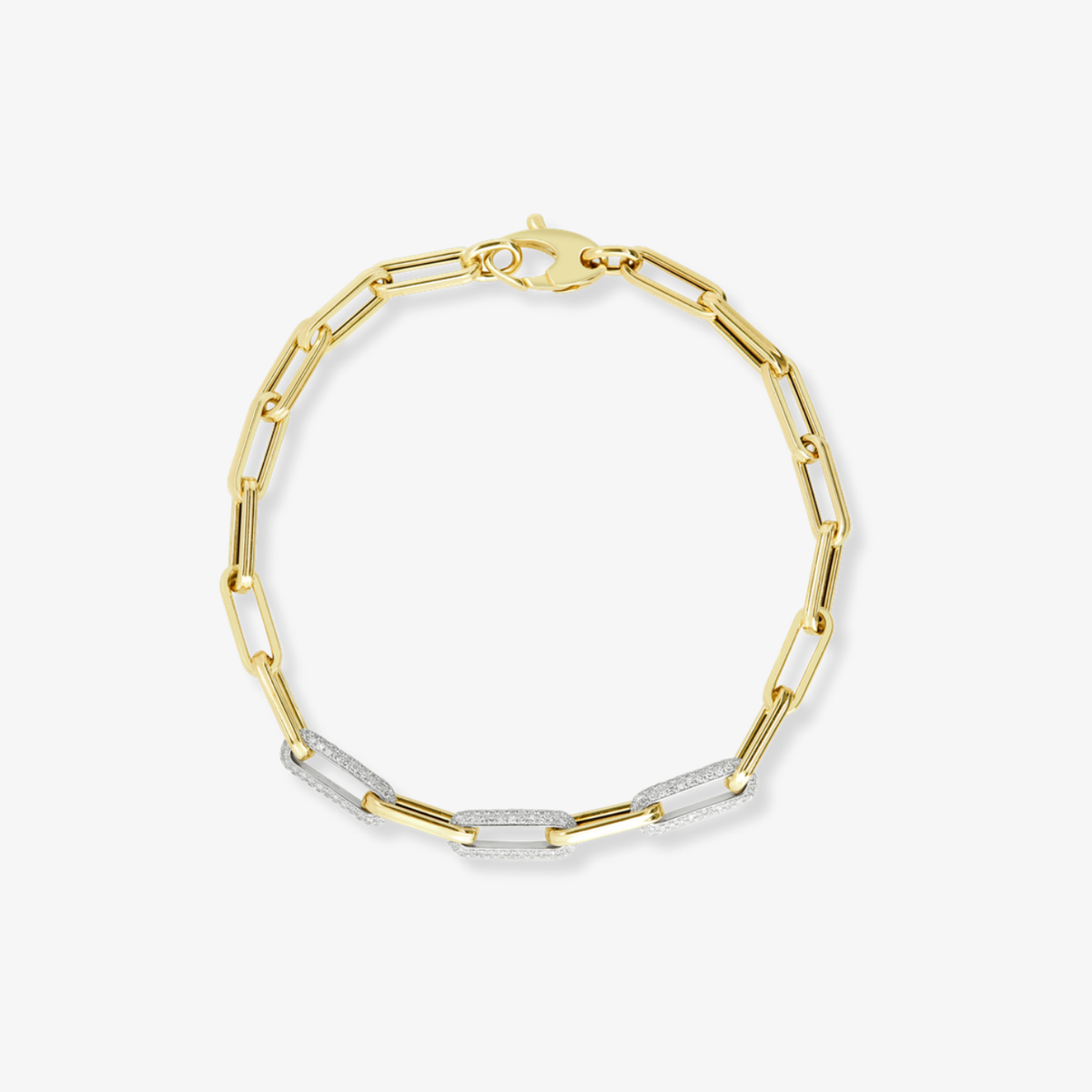Triple Diamond Link Paperclip Bracelet