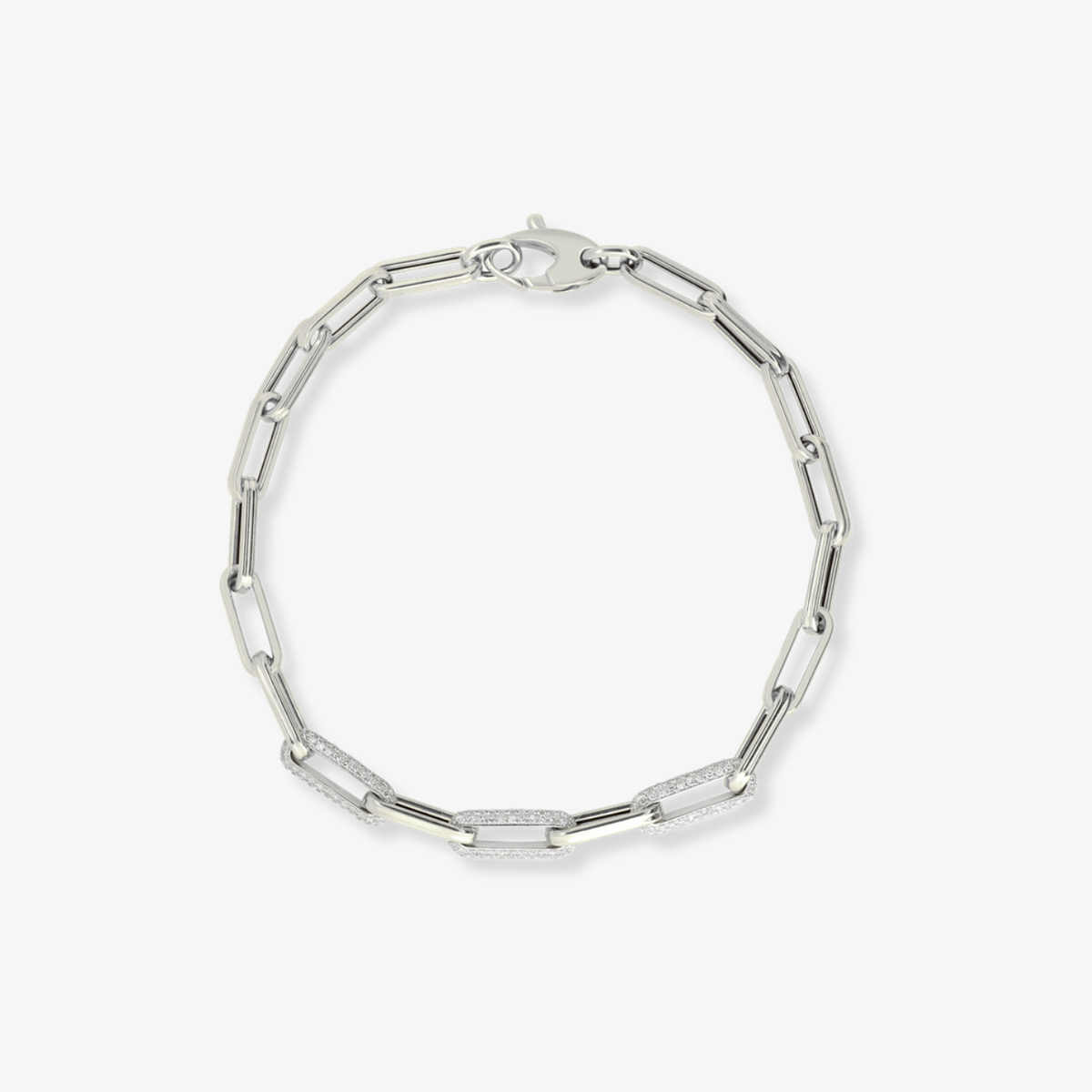 Triple Diamond Link Paperclip Bracelet