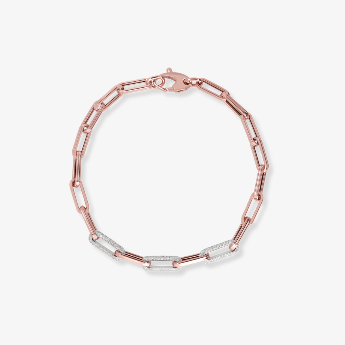 Triple Diamond Link Paperclip Bracelet