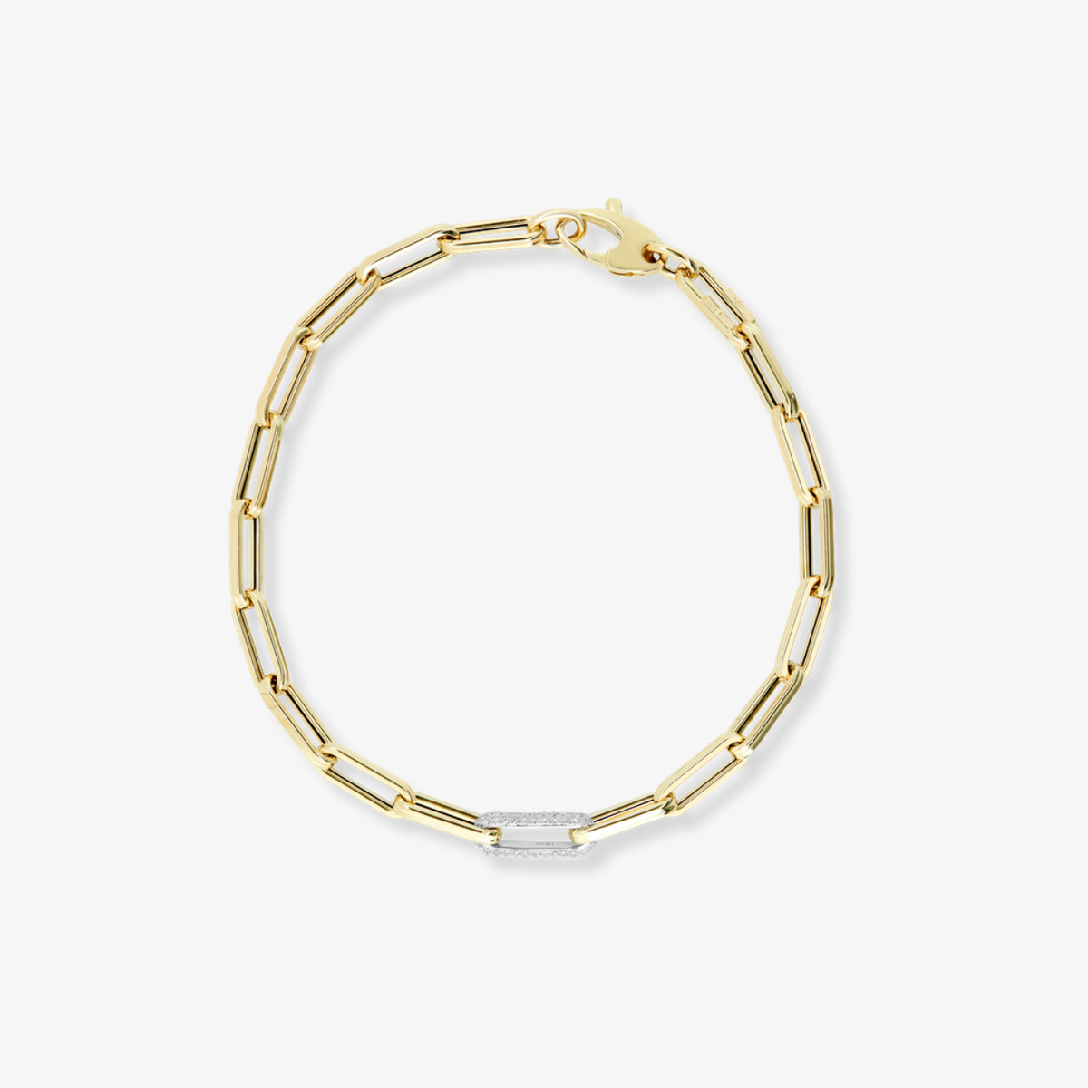 Single Diamond Link Paperclip Bracelet