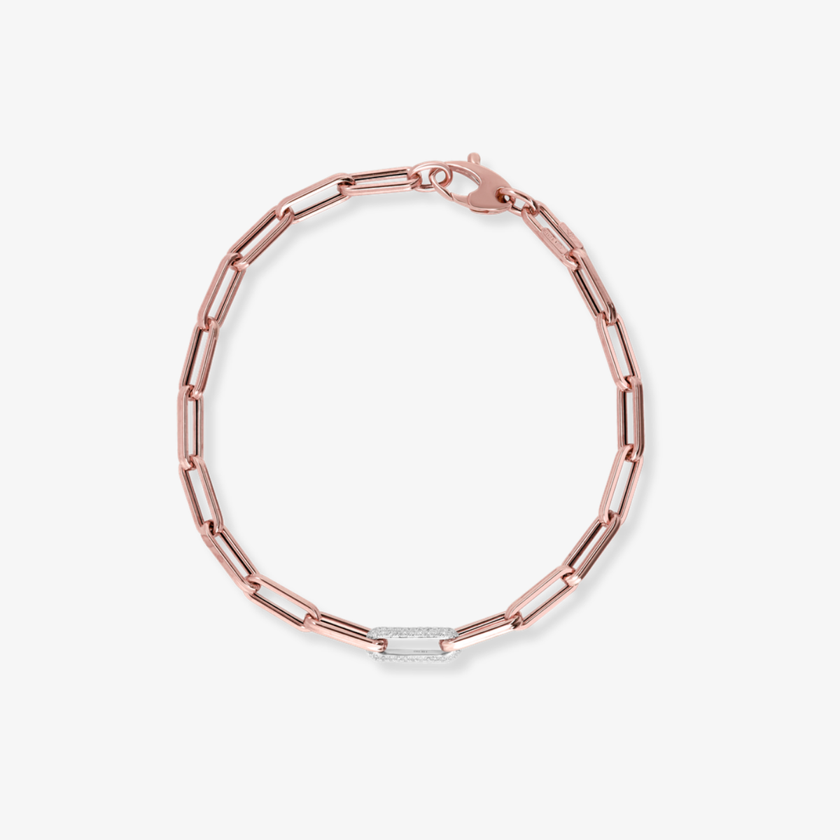 Single Diamond Link Paperclip Bracelet