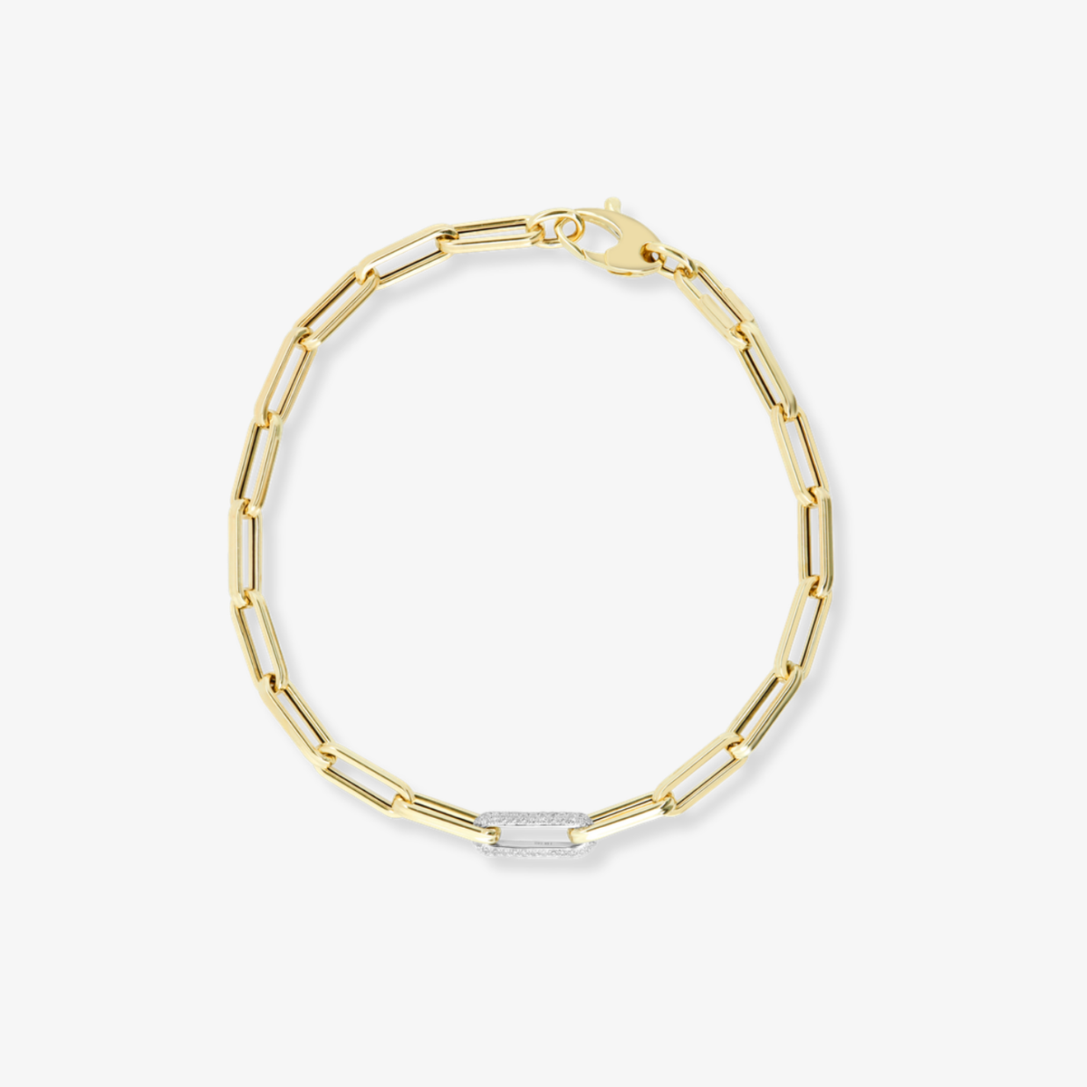 Single Diamond Link Paperclip Bracelet