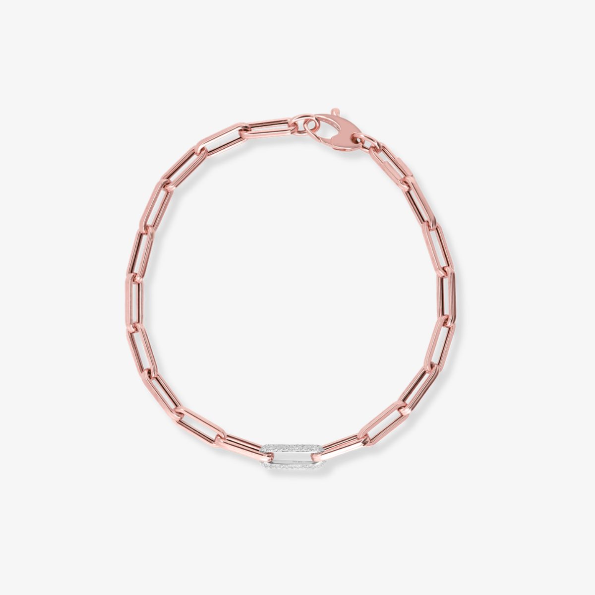 Single Diamond Link Paperclip Bracelet