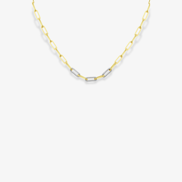 Triple Diamond Link Paperclip Necklace