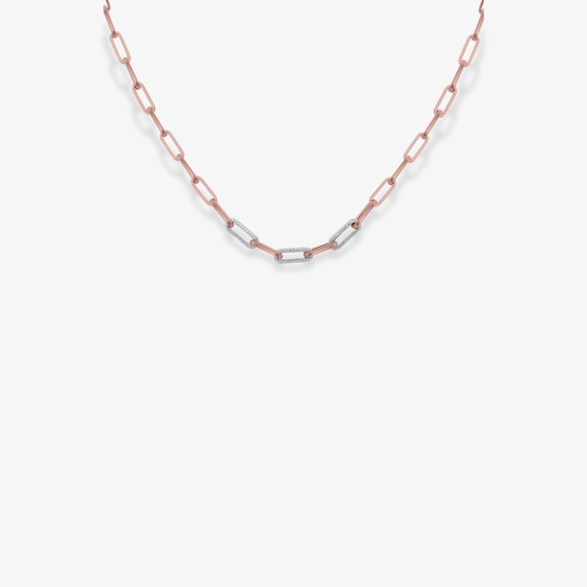 Triple Diamond Link Paperclip Necklace