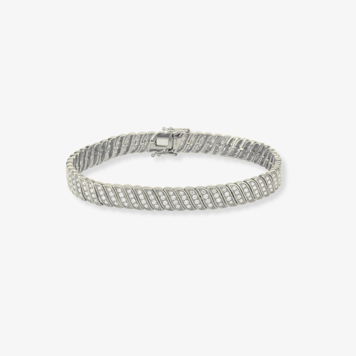 Full Diamond and Gold Braided Bracelet
