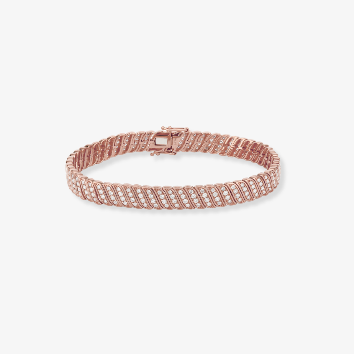 Full Diamond and Gold Braided Bracelet