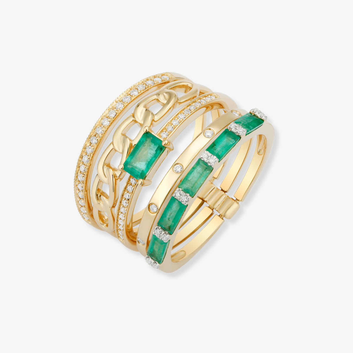 Combinación de múltiples anillos de piedras preciosas