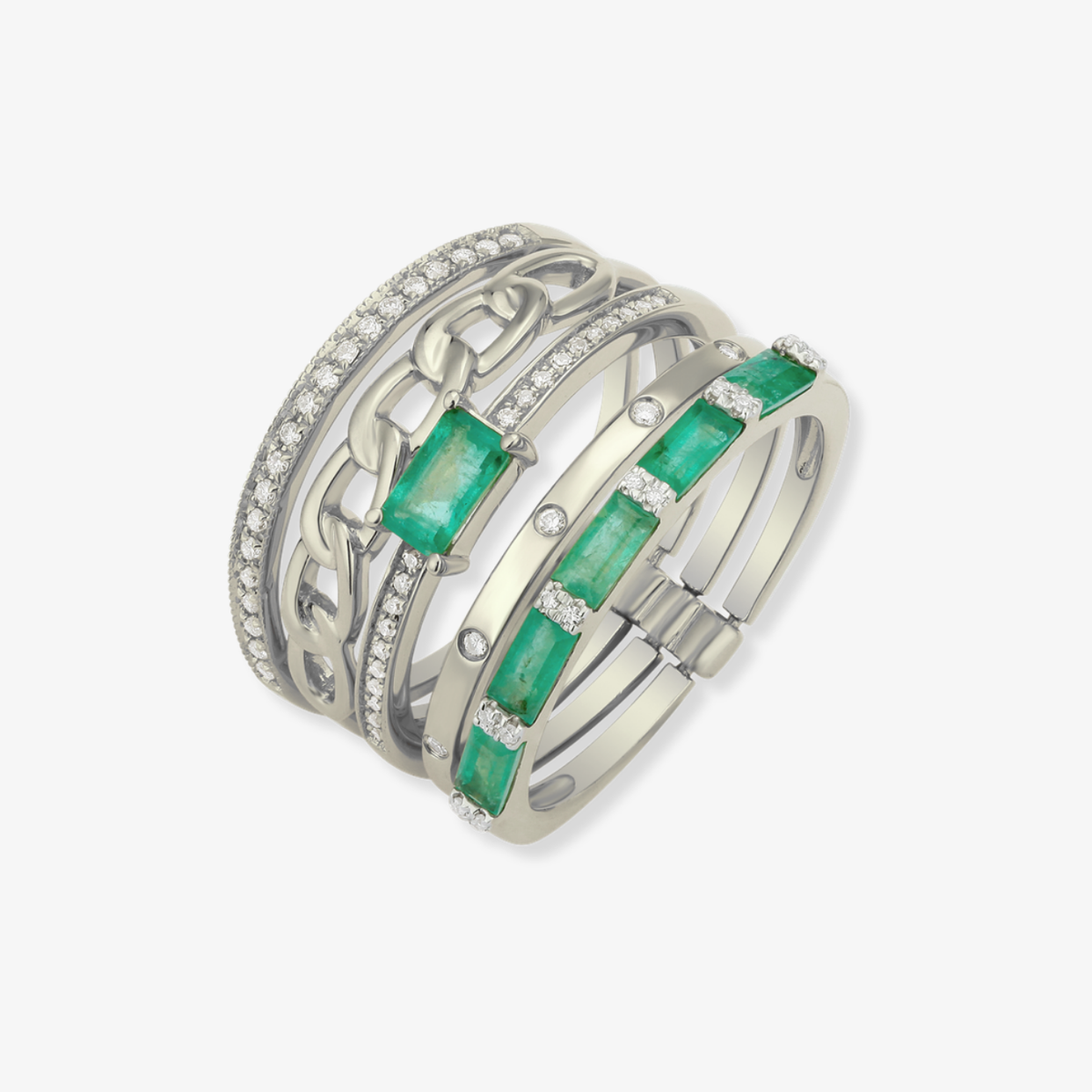 Combinación de múltiples anillos de piedras preciosas