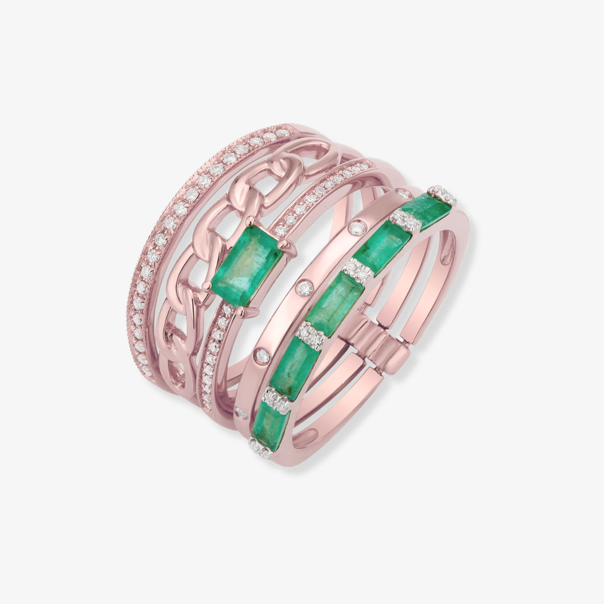 Combinación de múltiples anillos de piedras preciosas