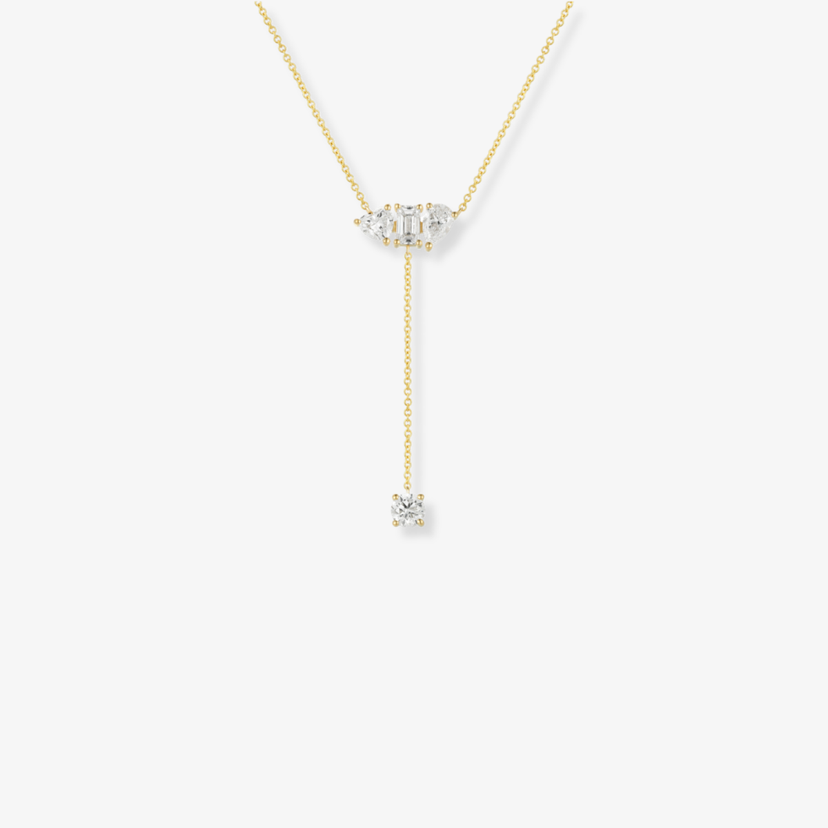 Multishape Diamond Lariat Necklace