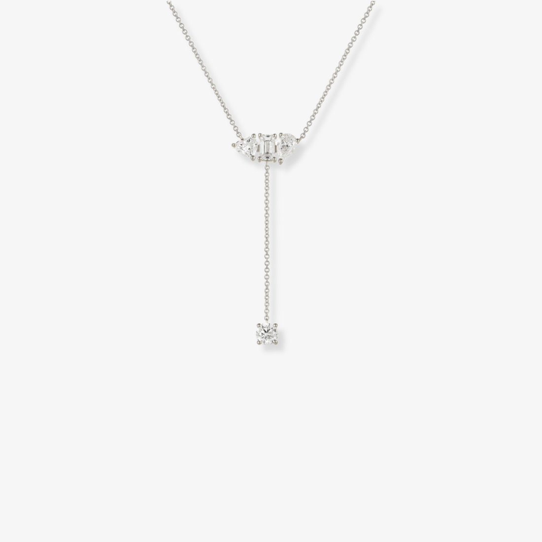 Multishape Diamond Lariat Necklace