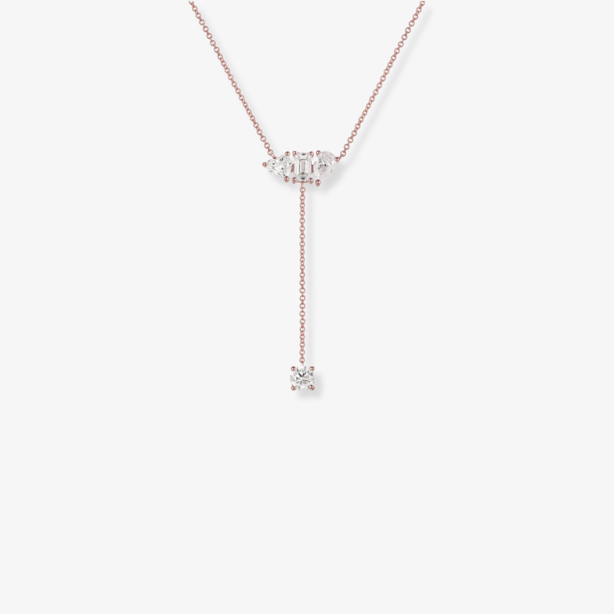 Multishape Diamond Lariat Necklace