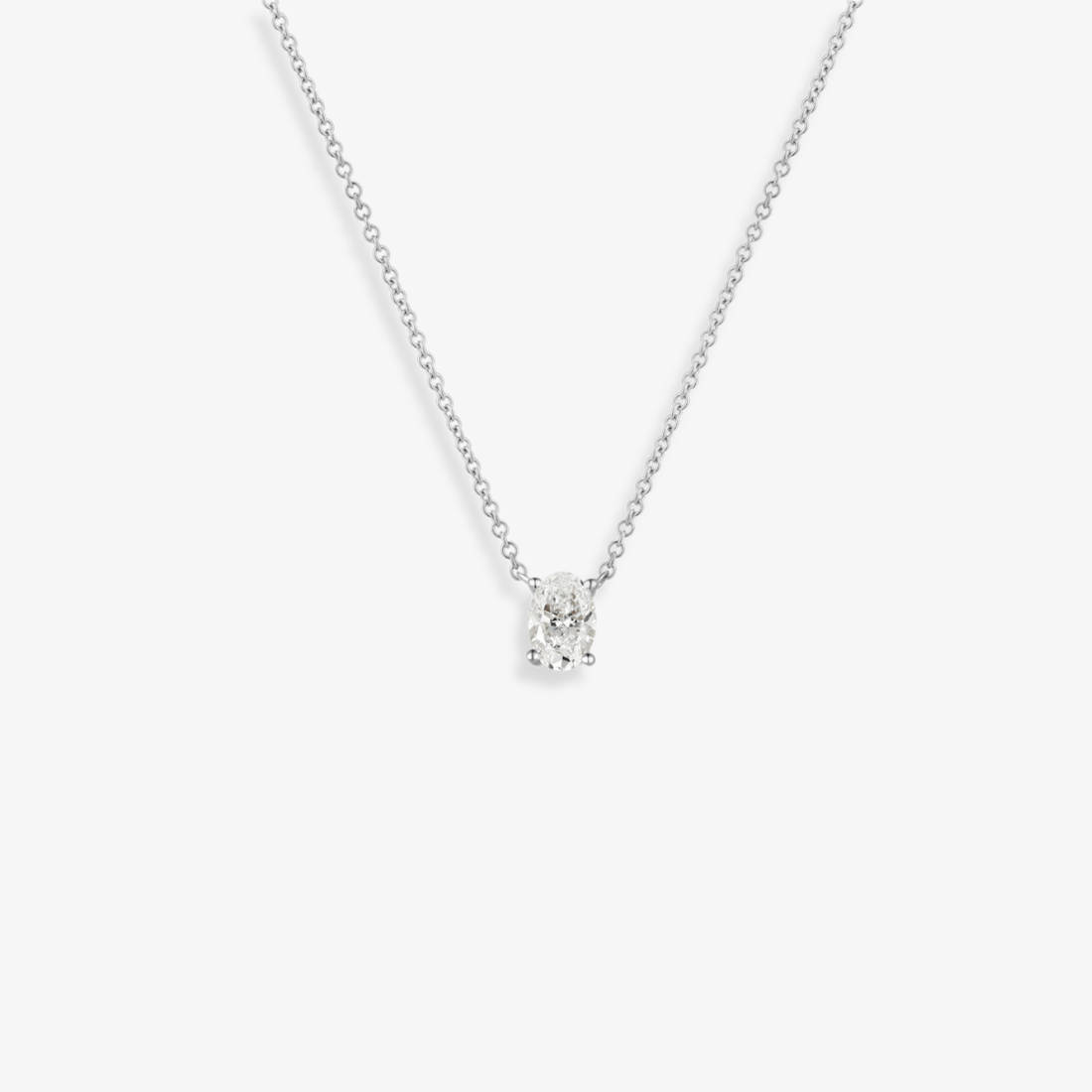 Oval Floating Diamond Necklace