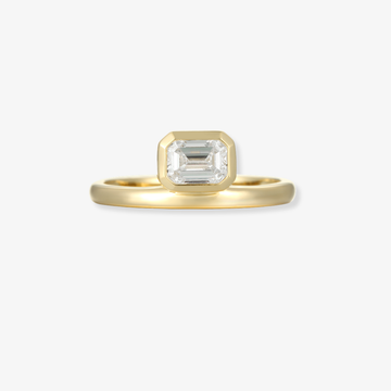 Emerald Cut Bezel Diamond Ring