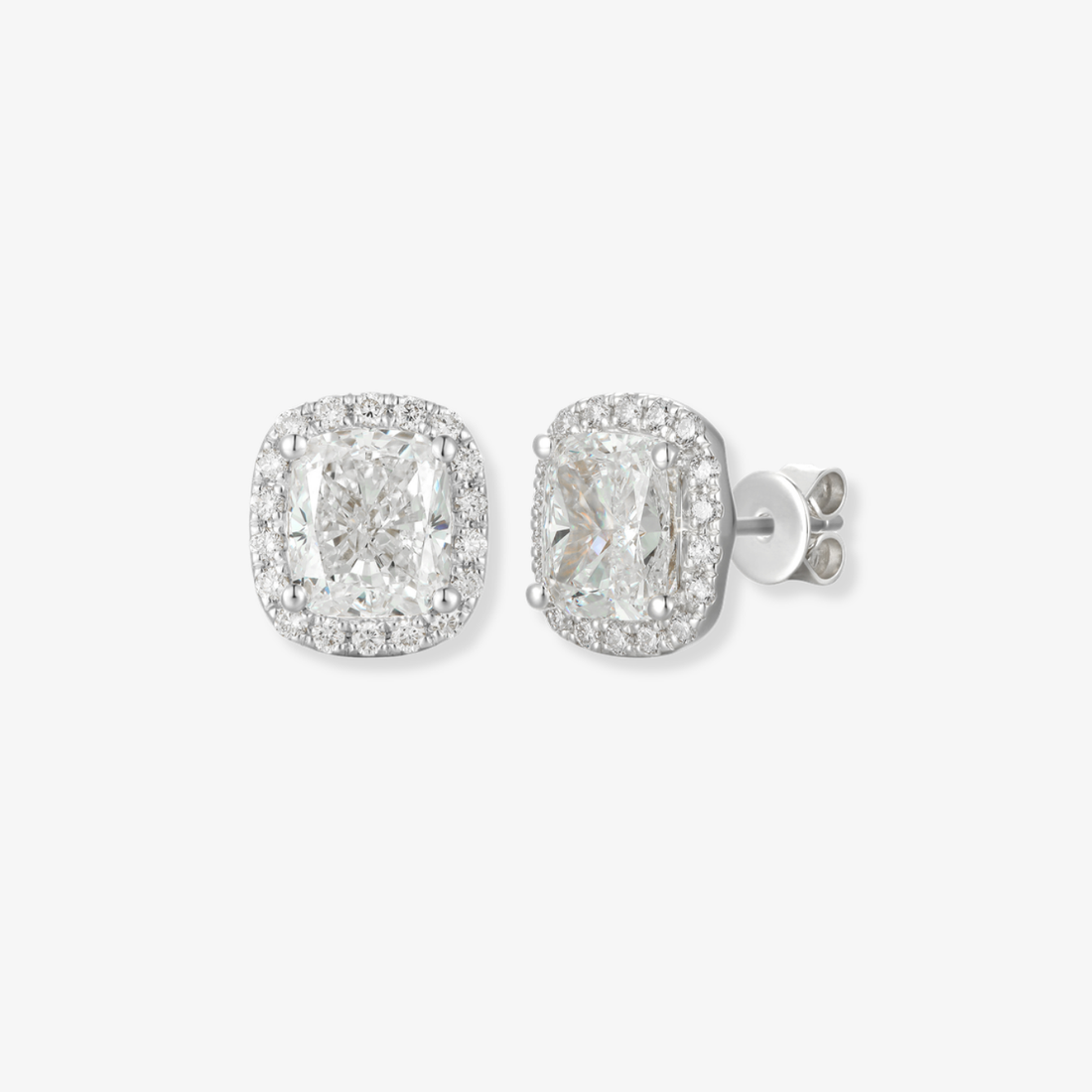 Diamond Halo Stud Earrings