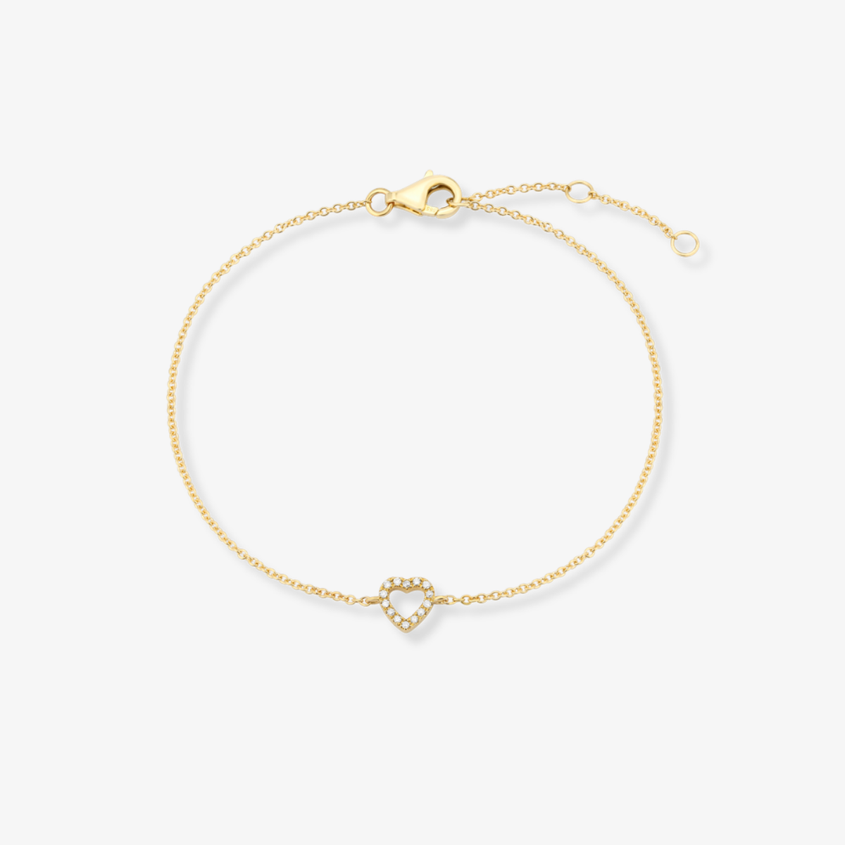 Small Open Heart Diamond Bracelet