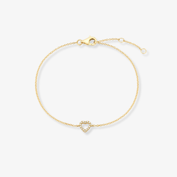 Small Open Heart Diamond Bracelet
