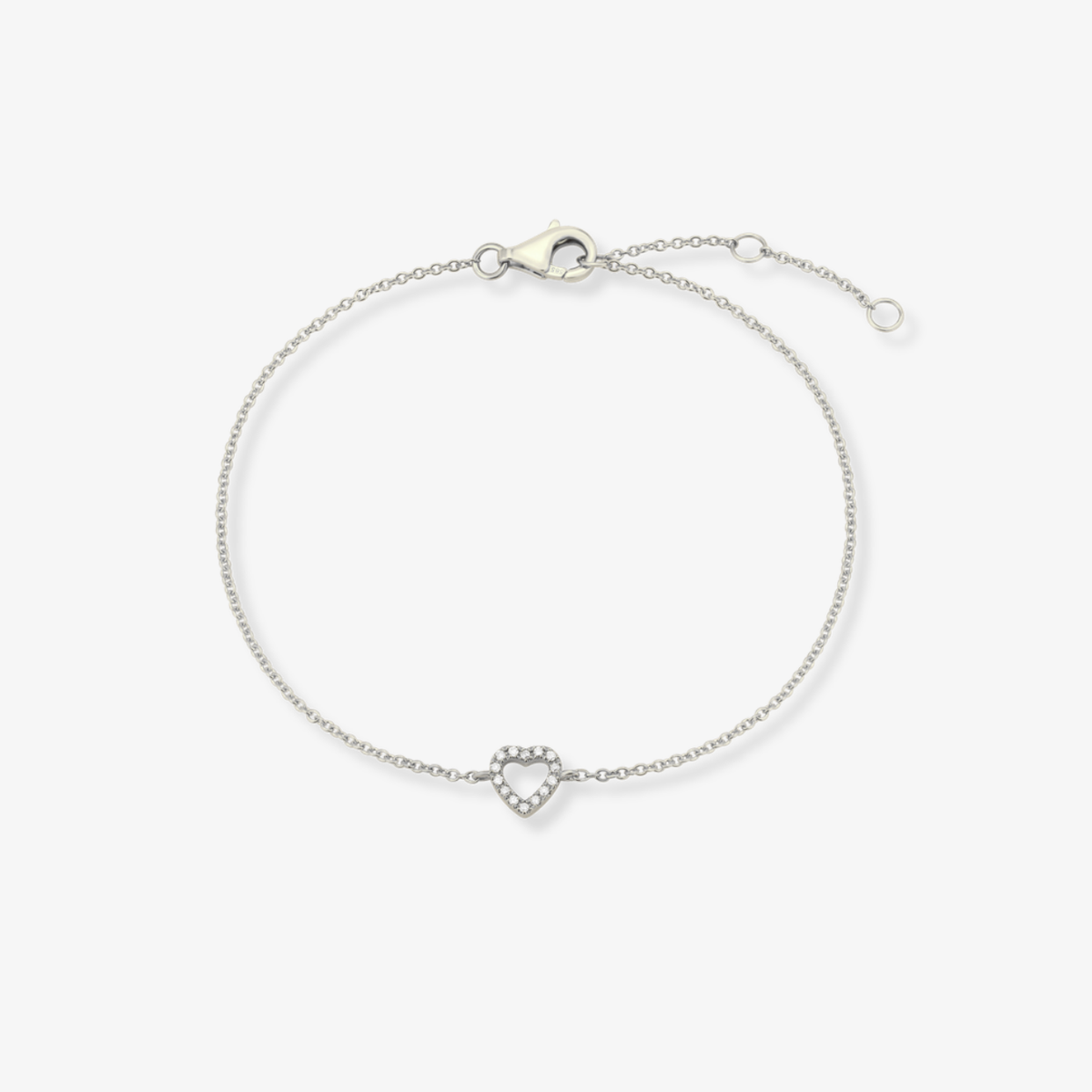 Small Open Heart Diamond Bracelet