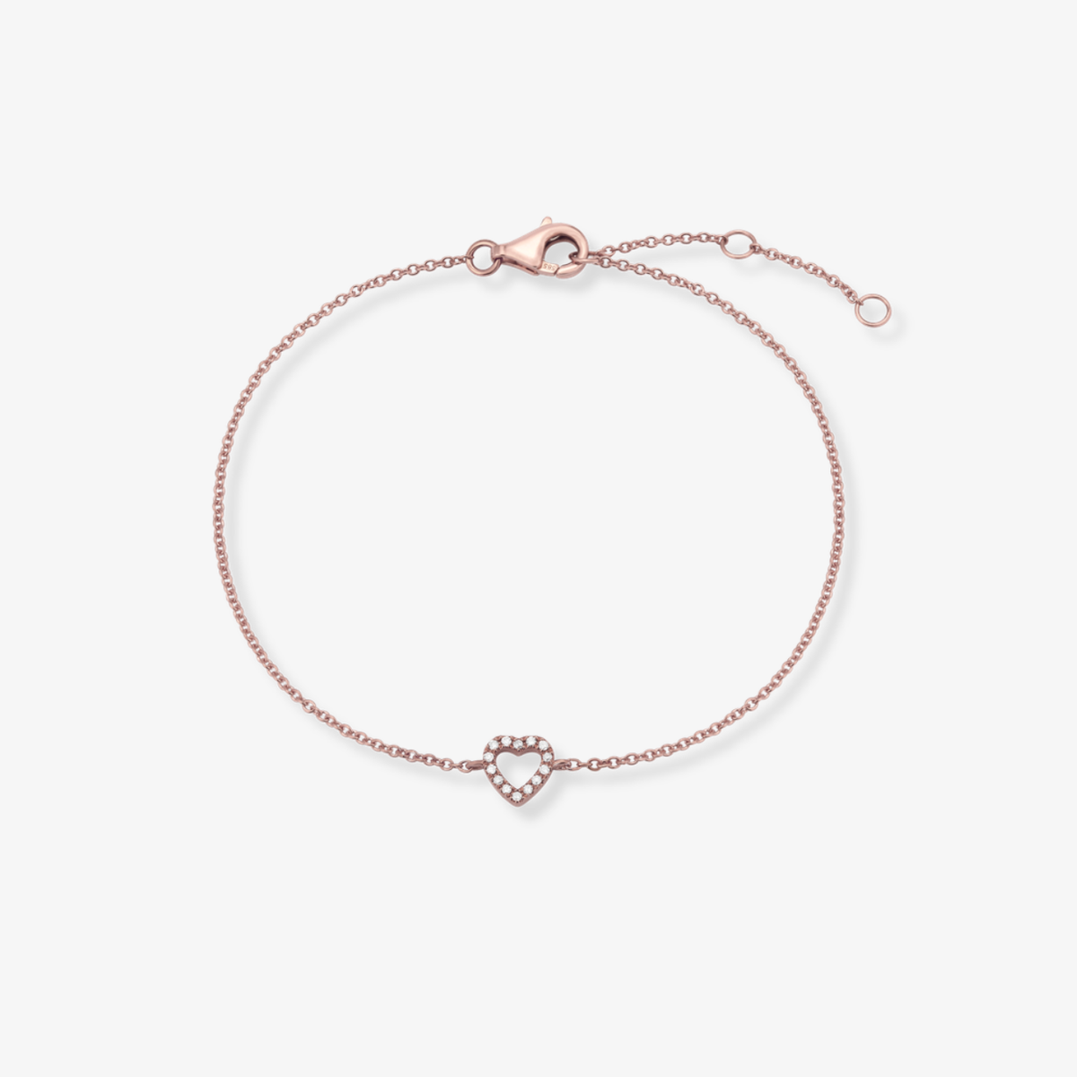 Small Open Heart Diamond Bracelet