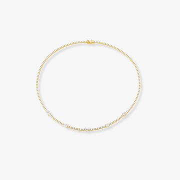 Multishape Center Diamond Tennis Necklace