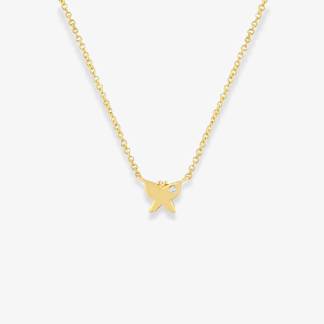 Butterfly Diamond Necklace 14k Yellow Gold