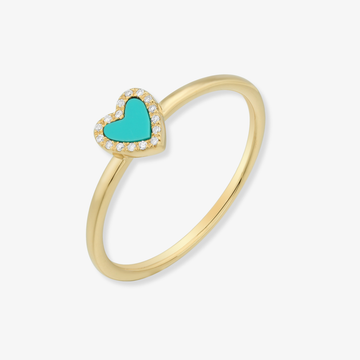 Gemstone Heart Diamond Ring