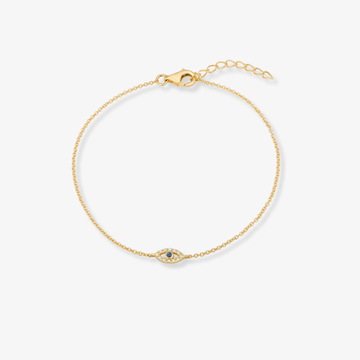 Evil Eye Diamond and Sapphire Bracelet 14k Yellow Gold