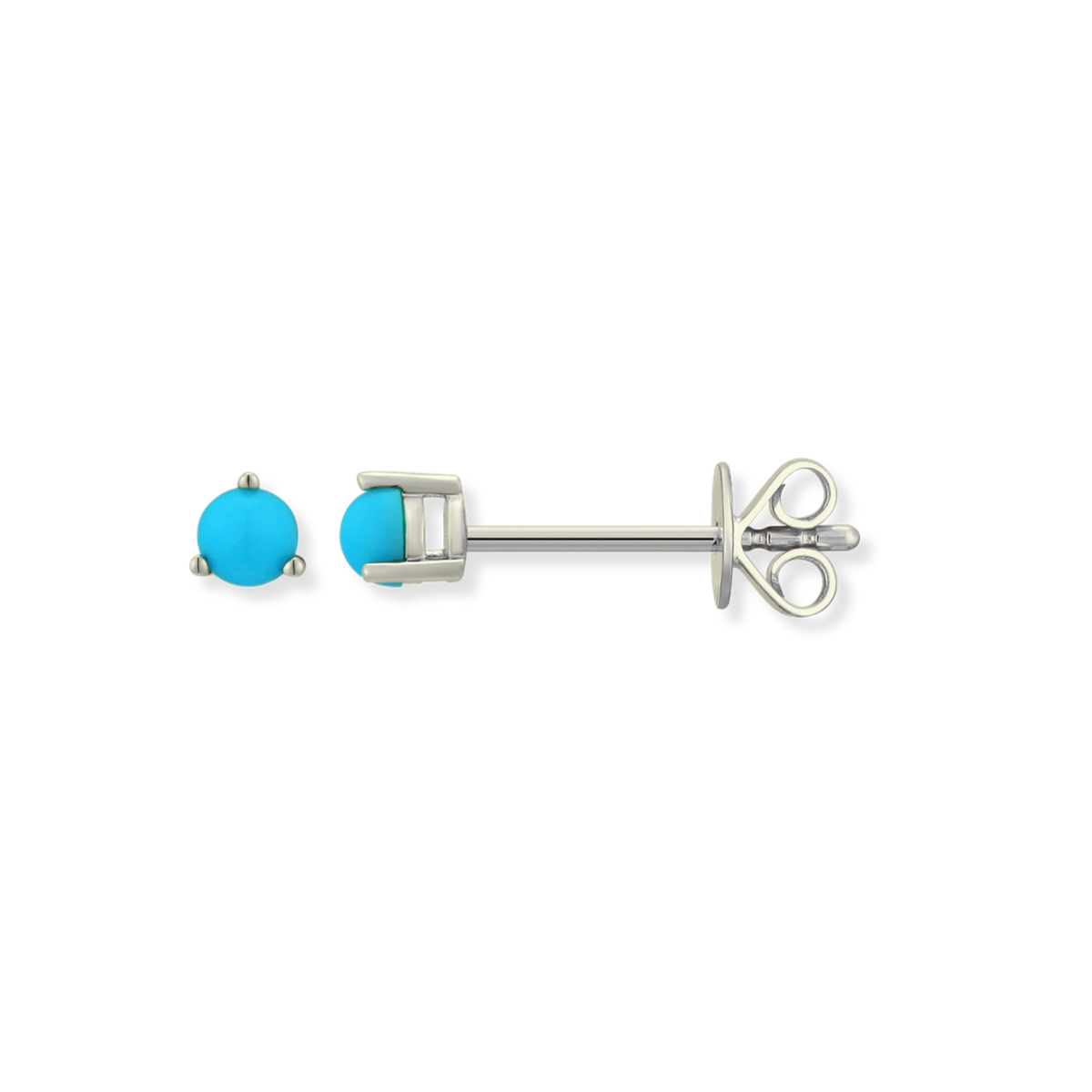 Gemstone Studs 14k White Gold Turquoise