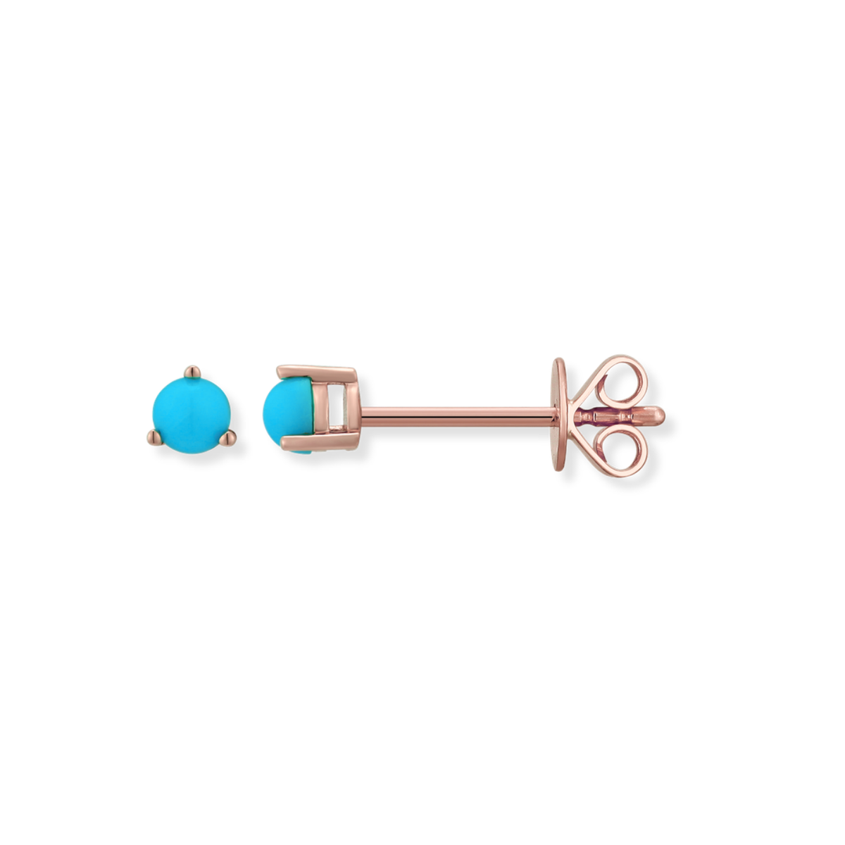 Gemstone Studs 14k Rose Gold Turquoise