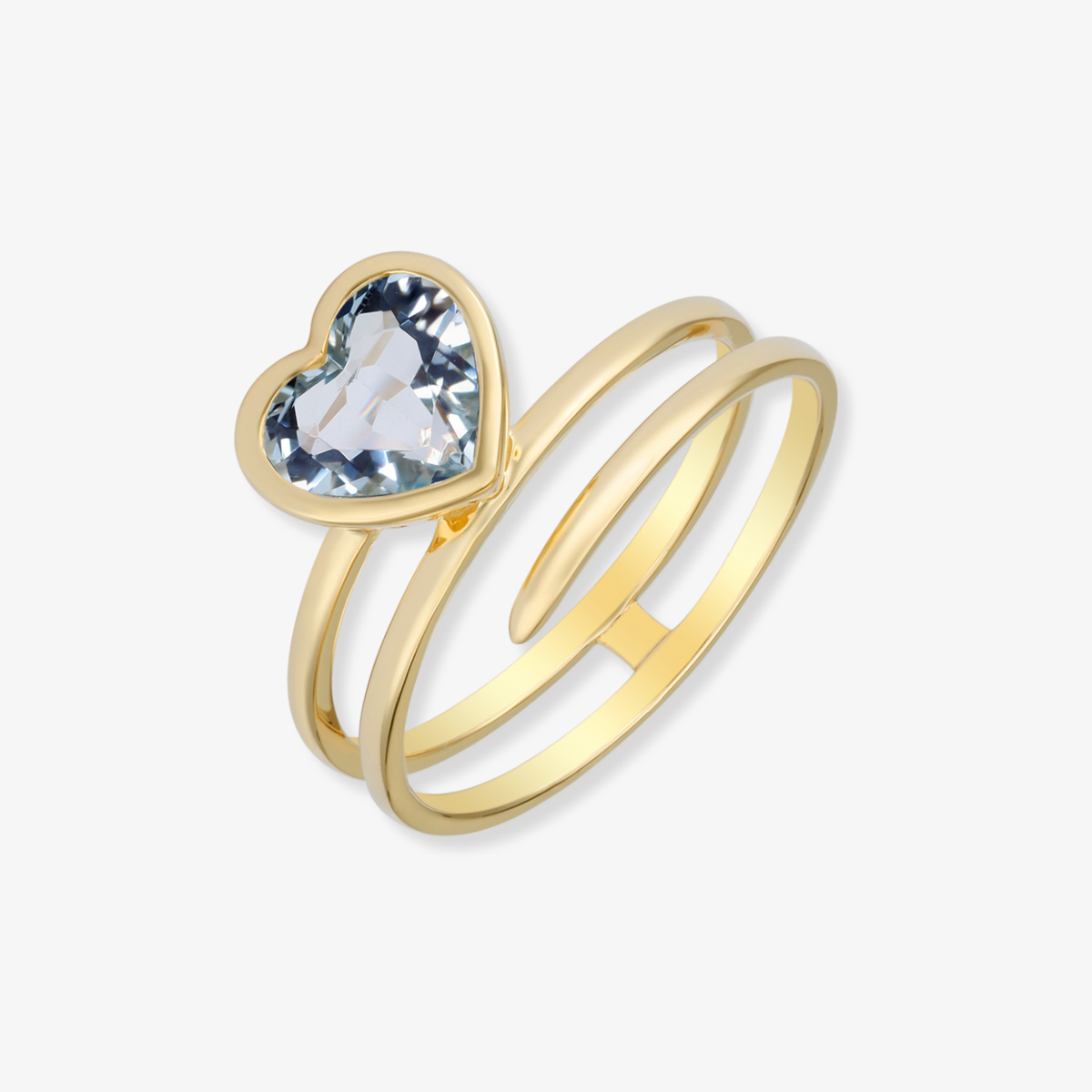 Gemstone Heart Wrap Ring