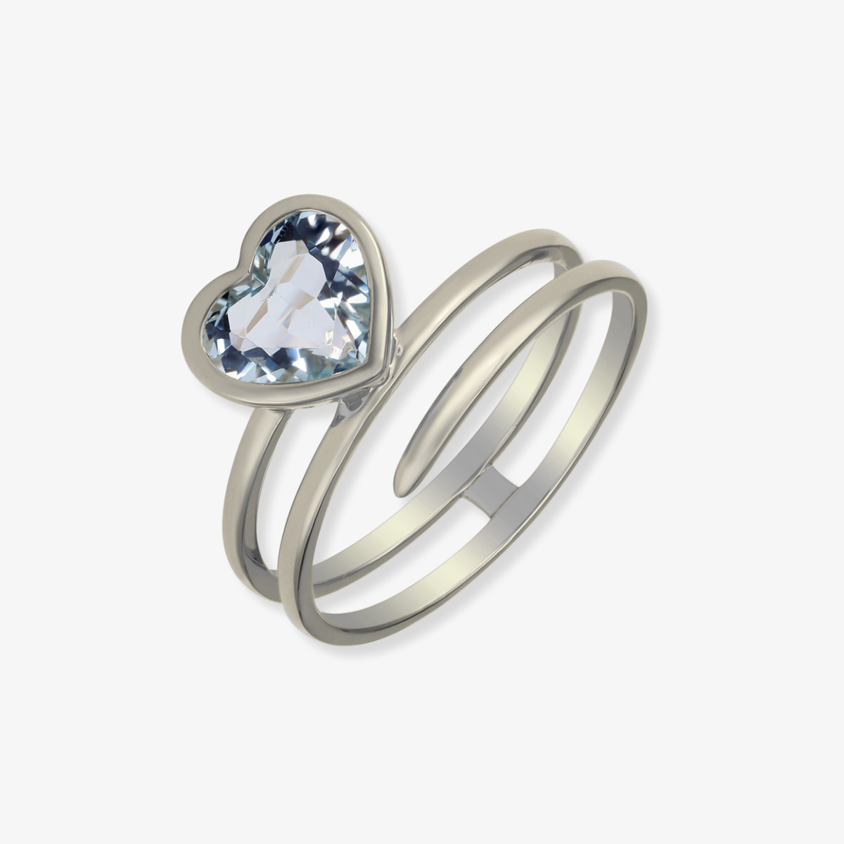 Gemstone Heart Wrap Ring