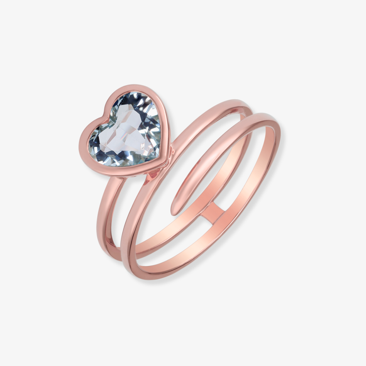 Gemstone Heart Wrap Ring