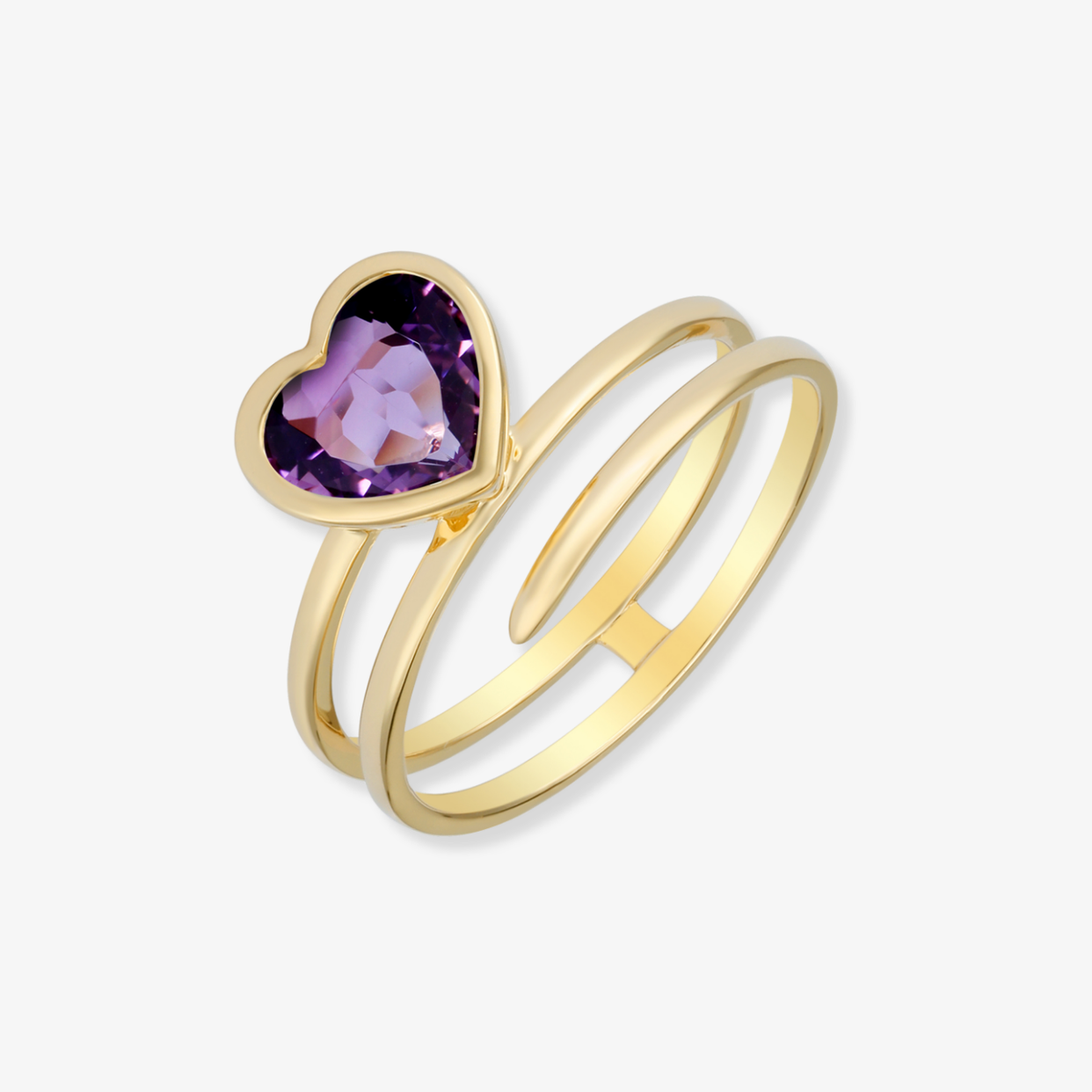 Gemstone Heart Wrap Ring