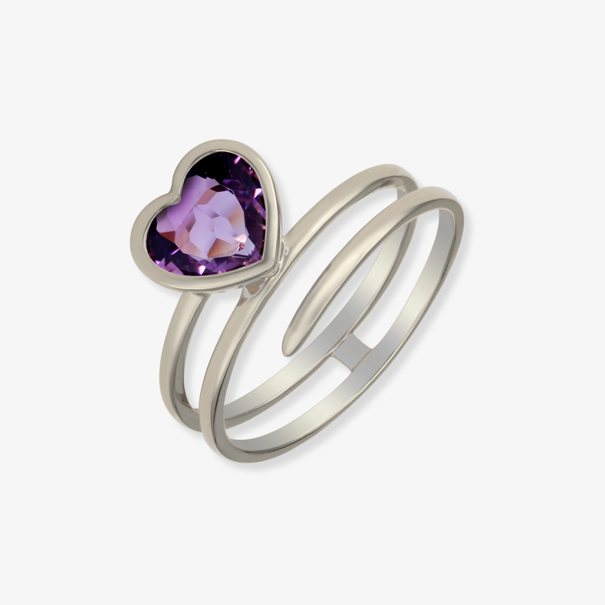 Gemstone Heart Wrap Ring