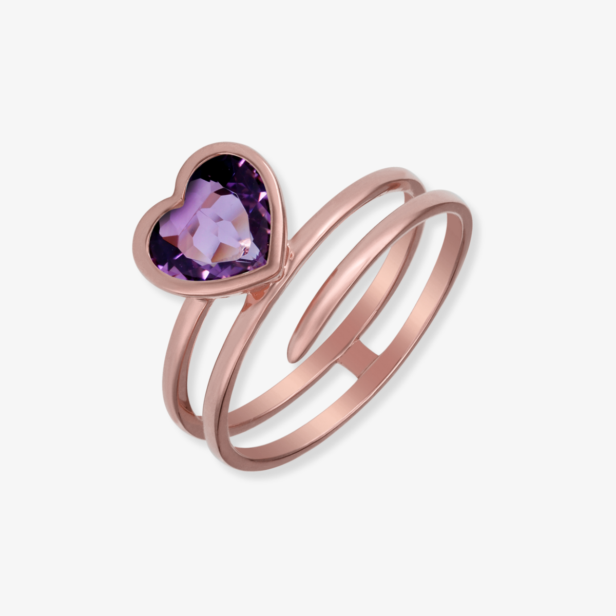 Gemstone Heart Wrap Ring