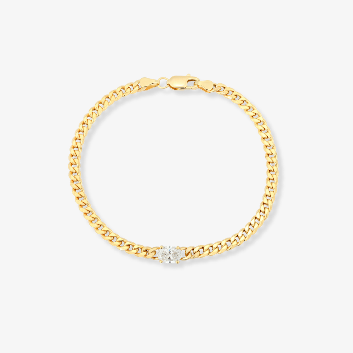 Diamond Center Cuban Bracelet