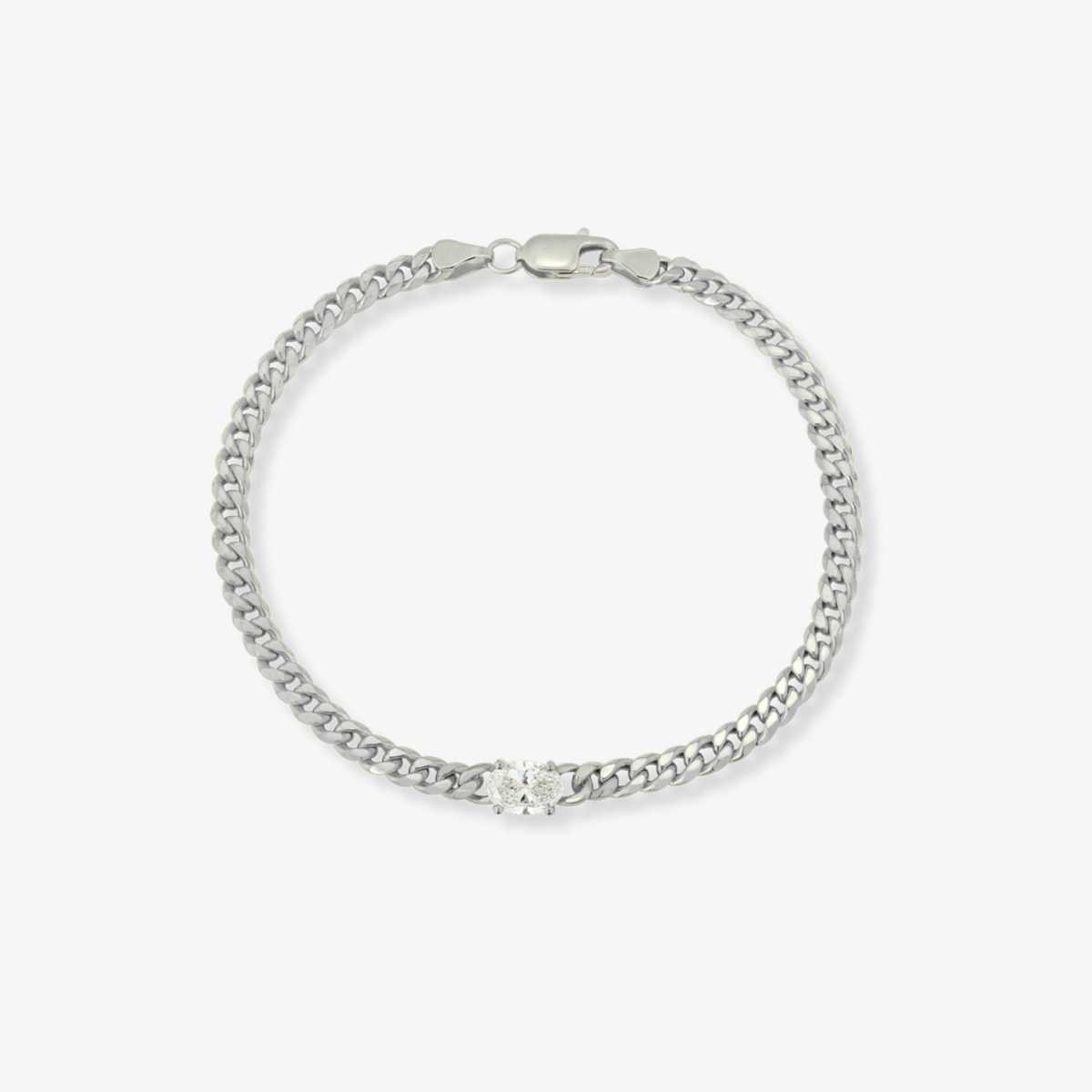 Diamond Center Cuban Bracelet