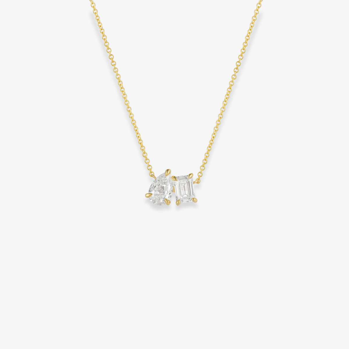 Emerald and Pear Cut Necklace