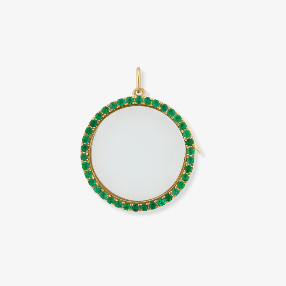 Small Gemstone Circle Locket Charm
