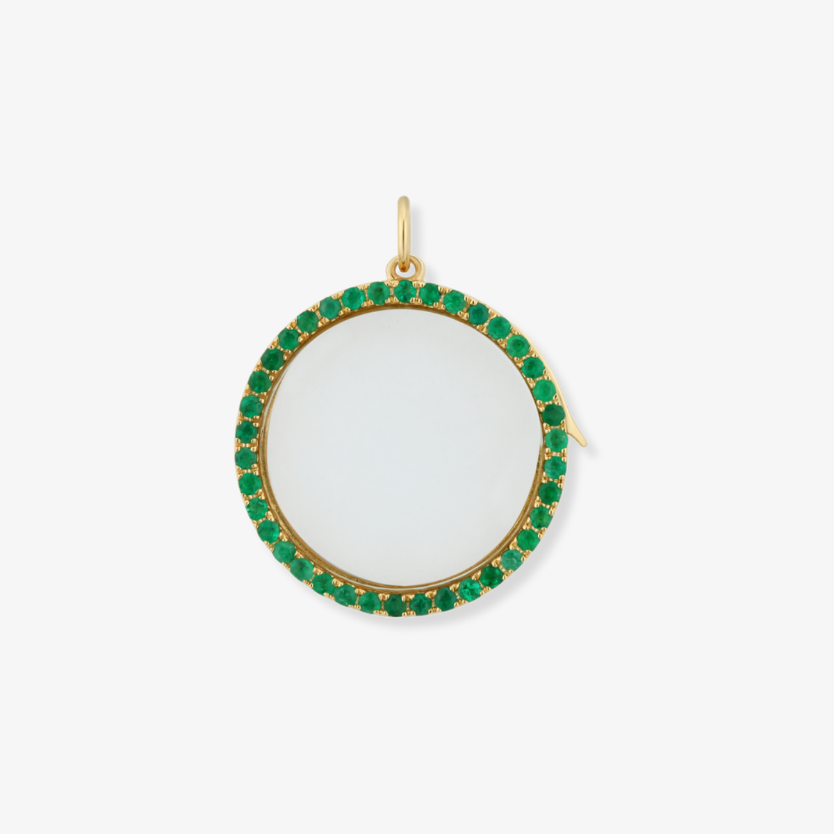 Small Gemstone Circle Locket Charm