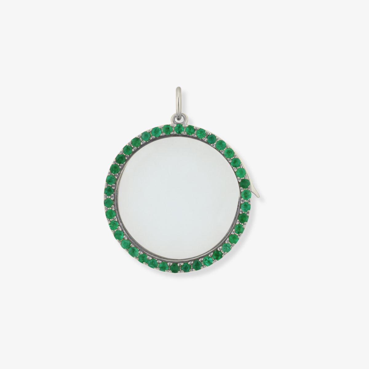 Small Gemstone Circle Locket Charm