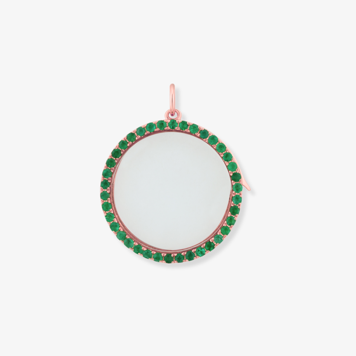 Small Gemstone Circle Locket Charm