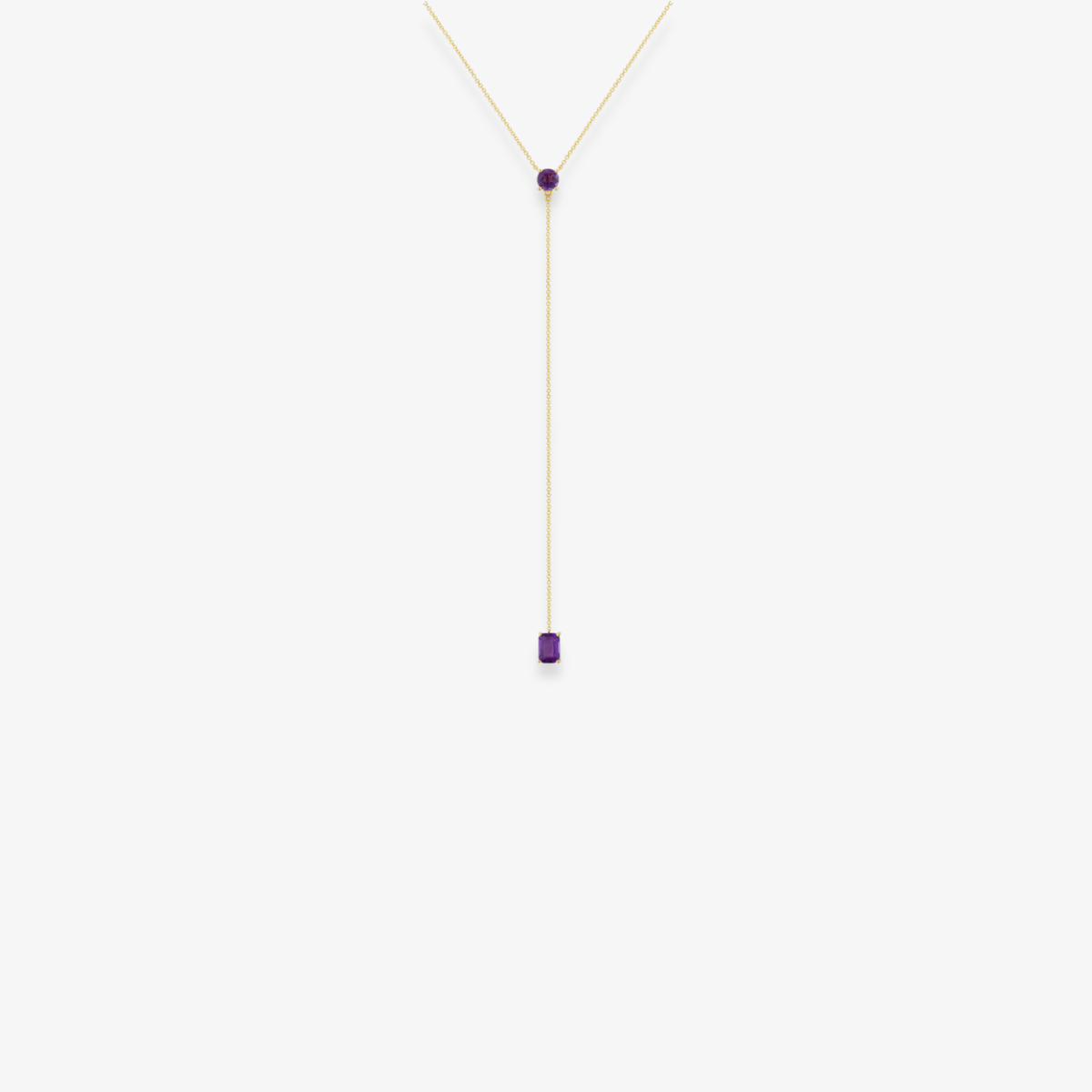 Semi Precious Gemstone Lariat Necklace