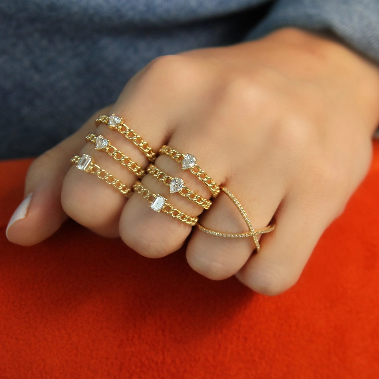 Large Diamond Cross Ring