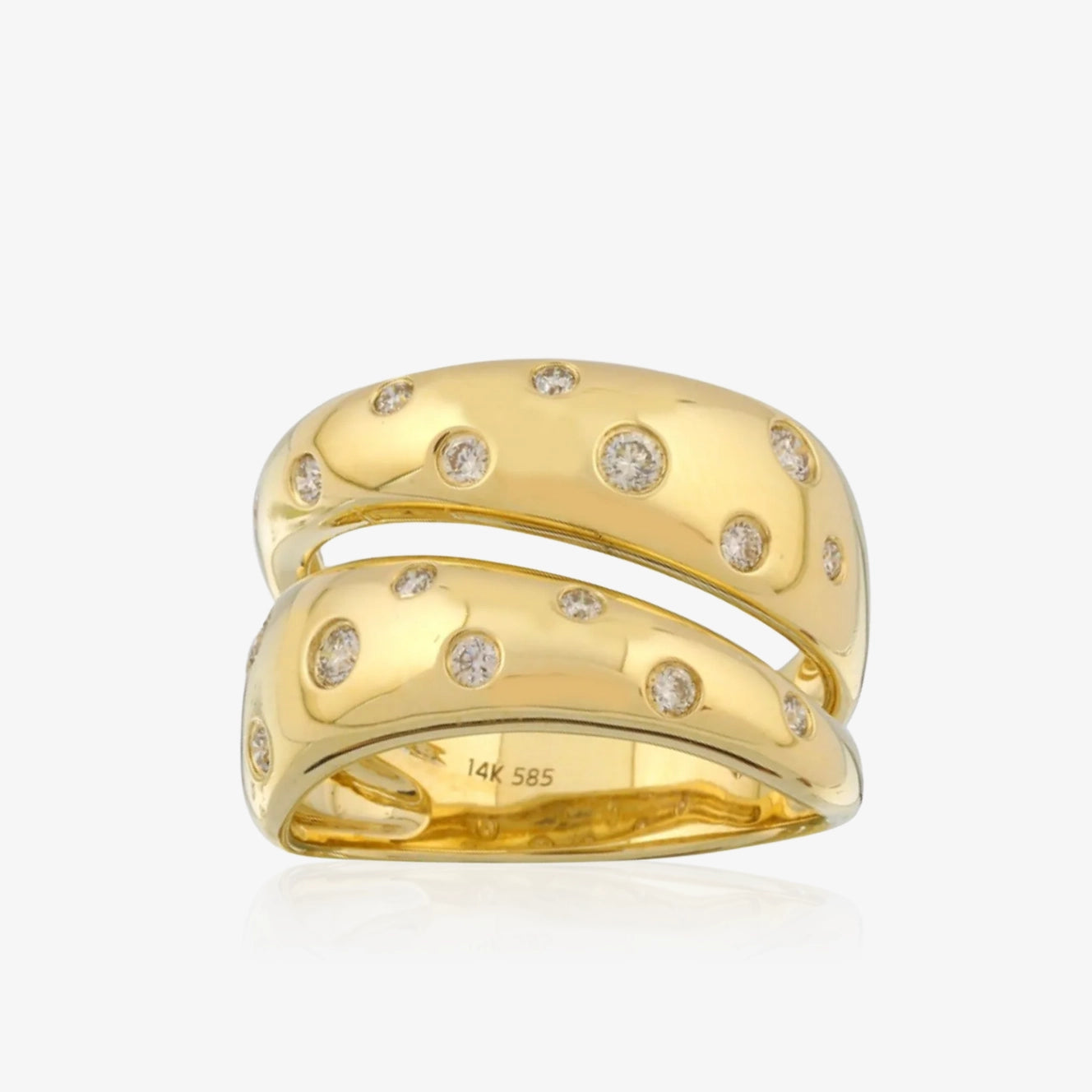 Scattered Diamond Chunky Ring